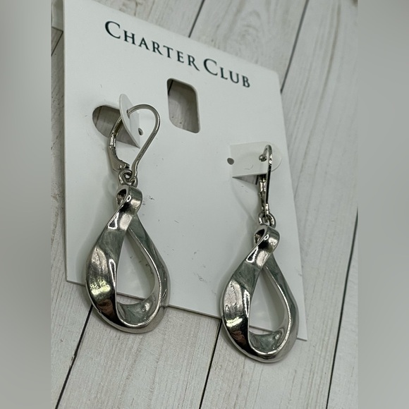 Charter Club Jewelry - NWT Charter Club Twisty Silvertone Earrings
